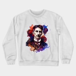 NIKOLA TESLA WATER COLOR PORTRAIT Crewneck Sweatshirt